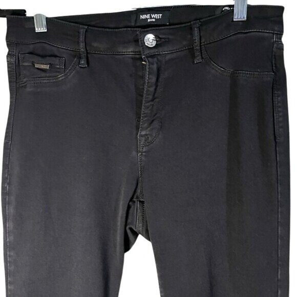 Nine West Denim - Nine West Black Stretch Skinny Jeans Womens Size 8 Mid Rise Denim Pants